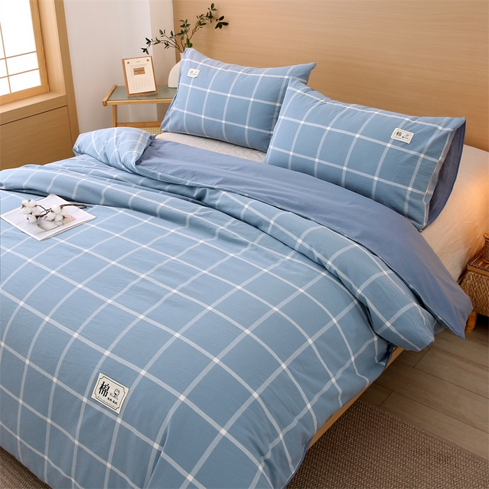 91家纺网 家纺一手货源 找家纺 好睡棉 2025新款无印风可拆洗新疆棉花被冬被春秋被夏被四季被子被芯 海蓝大格