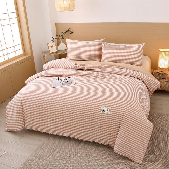 91家纺网 家纺一手货源 找家纺 好睡棉 2025新款无印风可拆洗新疆棉花被冬被春秋被夏被四季被子被芯 粉小格