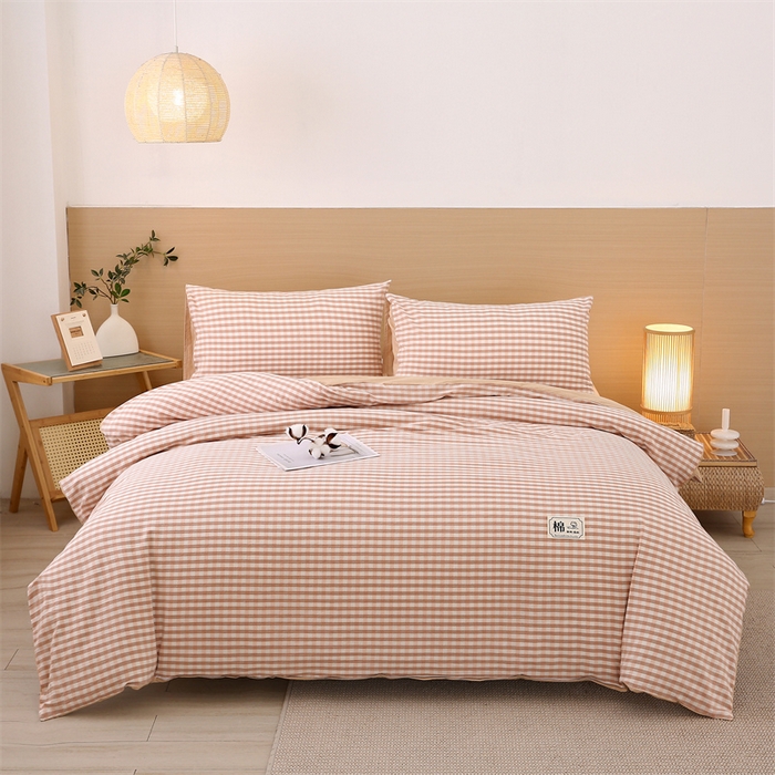 91家纺网 家纺一手货源 找家纺 好睡棉 2025新款无印风可拆洗新疆棉花被冬被春秋被夏被四季被子被芯 粉小格