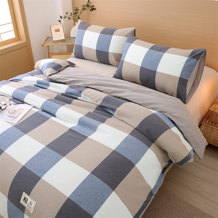 91家纺网 家纺一手货源 找家纺 好睡棉 2025新款无印风可拆洗新疆棉花被冬被春秋被夏被四季被子被芯 蓝白大格