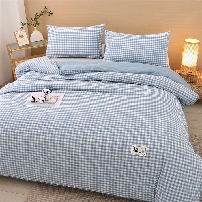 91家纺网 家纺一手货源 找家纺 好睡棉 2025新款无印风可拆洗新疆棉花被冬被春秋被夏被四季被子被芯 蓝小格