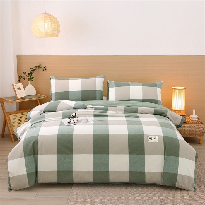 91家纺网 家纺一手货源 找家纺 好睡棉 2025新款无印风可拆洗新疆棉花被冬被春秋被夏被四季被子被芯 绿大格