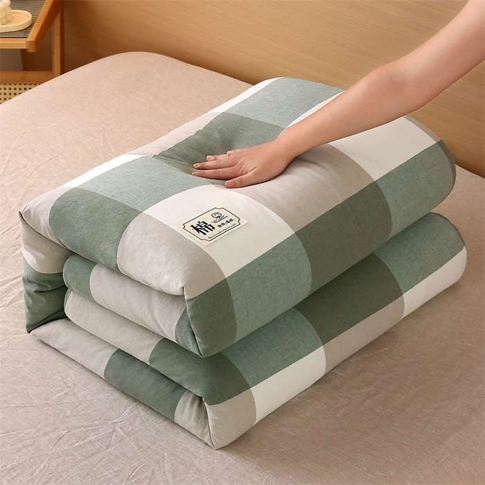 91家纺网 家纺一手货源 找家纺 好睡棉 2025新款无印风可拆洗新疆棉花被冬被春秋被夏被四季被子被芯 绿大格