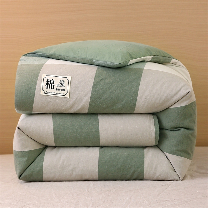 91家纺网 家纺一手货源 找家纺 好睡棉 2025新款无印风可拆洗新疆棉花被冬被春秋被夏被四季被子被芯 绿大格