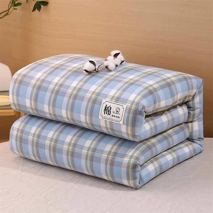 91家纺网 家纺一手货源 找家纺 好睡棉 2025新款无印风可拆洗新疆棉花被冬被春秋被夏被四季被子被芯 莫妮蓝