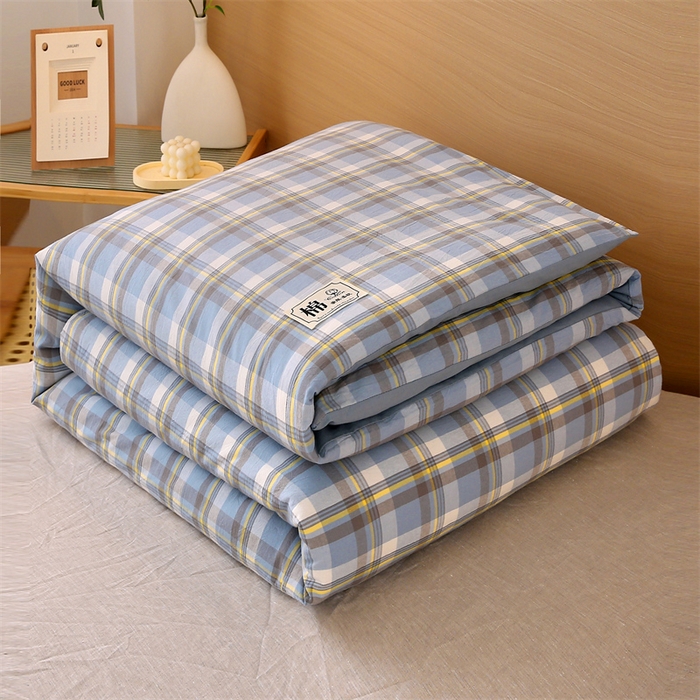 91家纺网 家纺一手货源 找家纺 好睡棉 2025新款无印风可拆洗新疆棉花被冬被春秋被夏被四季被子被芯 莫妮蓝