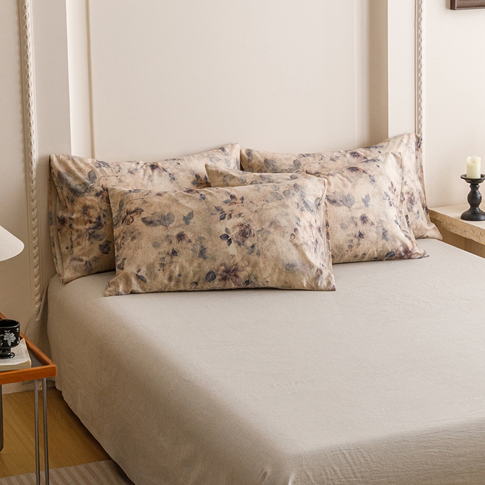 91家纺网 家纺一手货源 找家纺 爱思佳 2025新款棉麻数码印花单品枕套枕套单件-单枕套 花间墨韵-兰