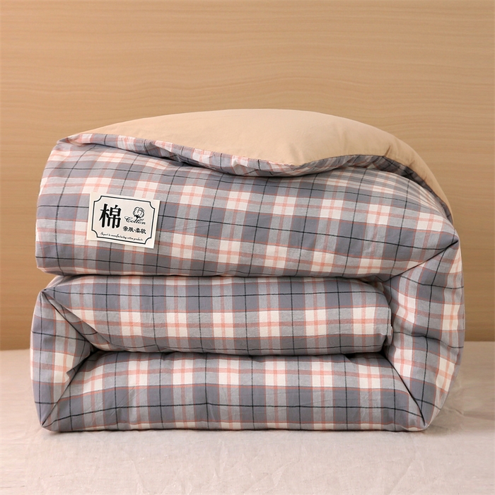 91家纺网 家纺一手货源 找家纺 好睡棉 2025新款无印风可拆洗新疆棉花被冬被春秋被夏被四季被子被芯 清雅灰