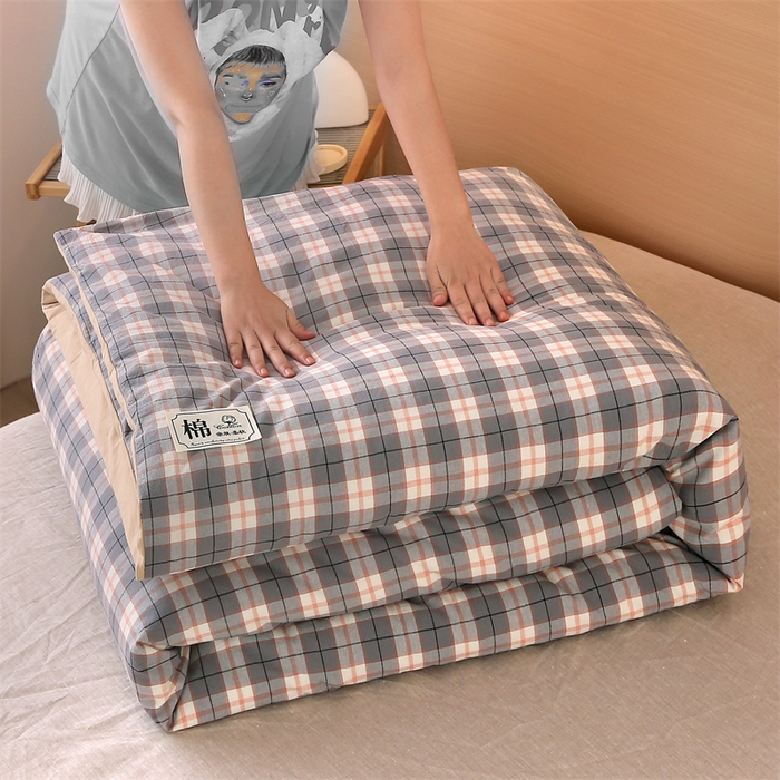 91家纺网 家纺一手货源 找家纺 好睡棉 2025新款无印风可拆洗新疆棉花被冬被春秋被夏被四季被子被芯 清雅灰