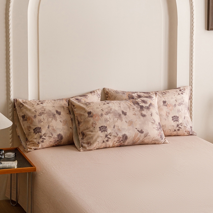 91家纺网 家纺一手货源 找家纺 爱思佳 2025新款棉麻数码印花单品枕套枕套单件-单枕套 暮雅花