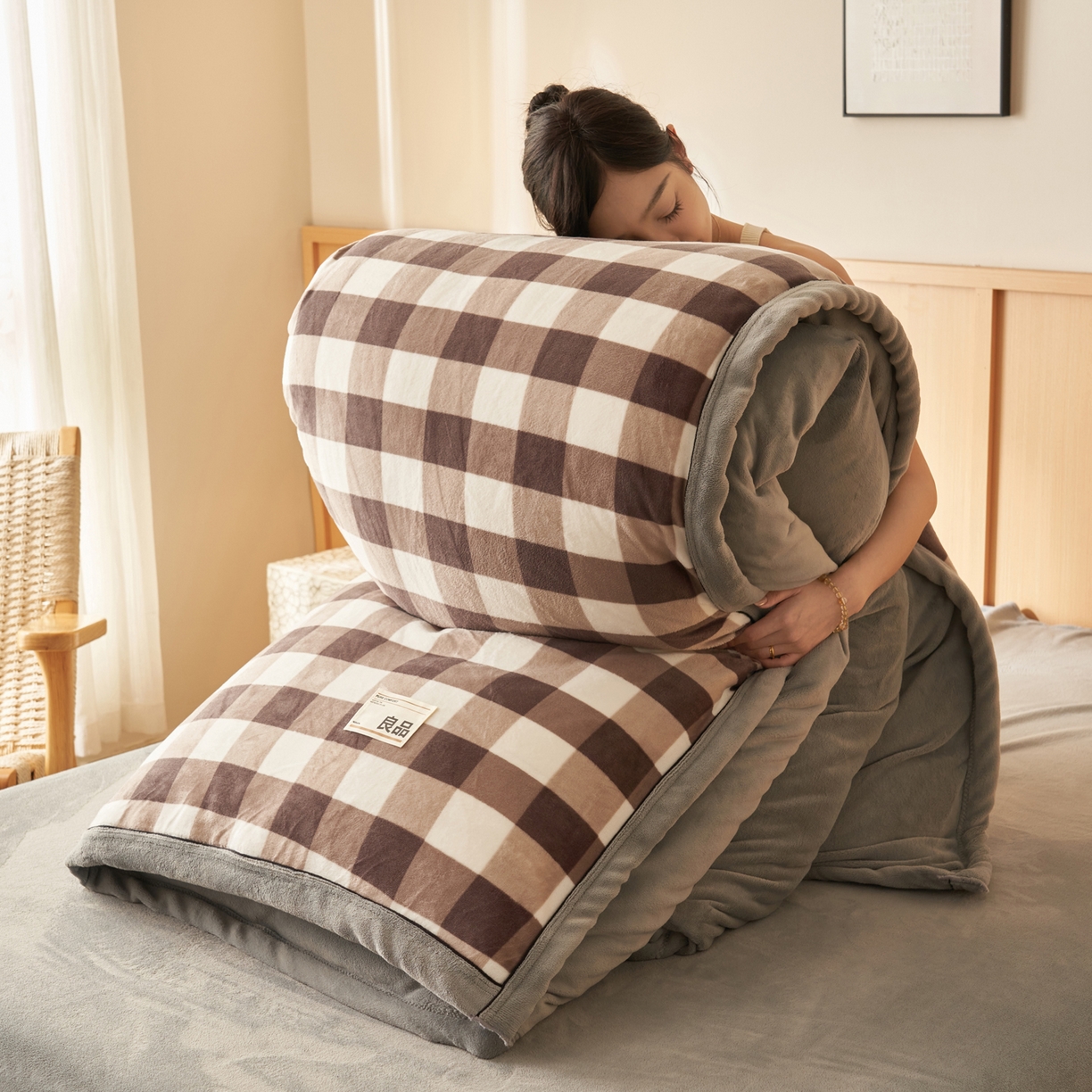 （总）子由家居 2025新款牛奶绒无印风可拆洗冬被被子被芯