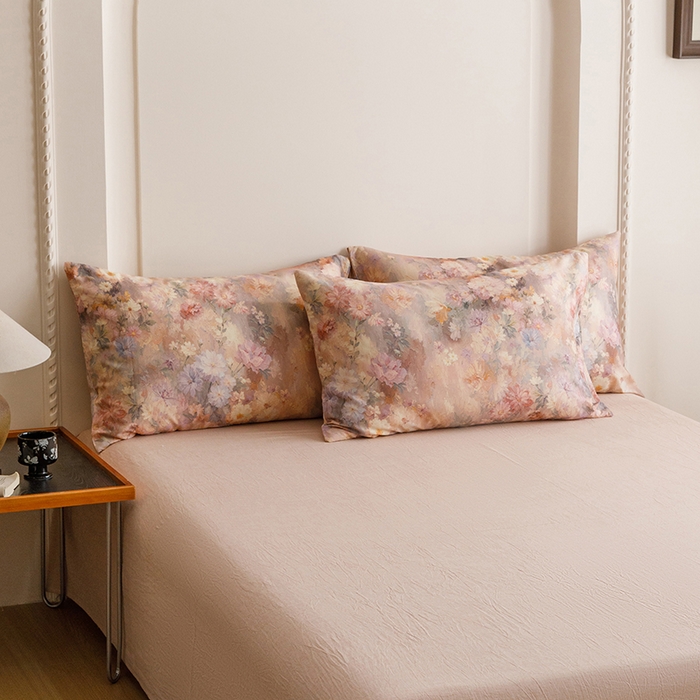 91家纺网 家纺一手货源 找家纺 爱思佳 2025新款棉麻数码印花单品枕套枕套单件-单枕套 雅菲韵-粉