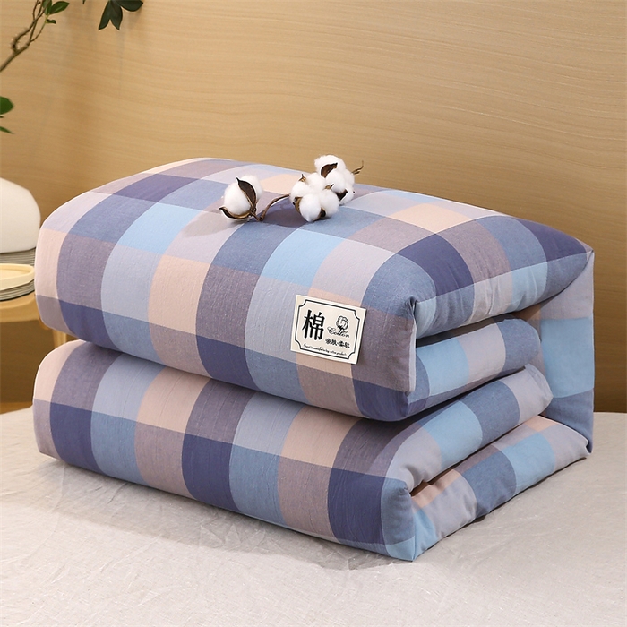 91家纺网 家纺一手货源 找家纺 好睡棉 2025新款无印风可拆洗新疆棉花被冬被春秋被夏被四季被子被芯 英格蓝