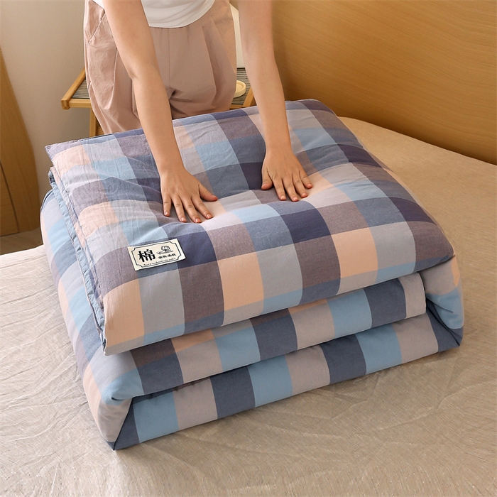 91家纺网 家纺一手货源 找家纺 好睡棉 2025新款无印风可拆洗新疆棉花被冬被春秋被夏被四季被子被芯 英格蓝