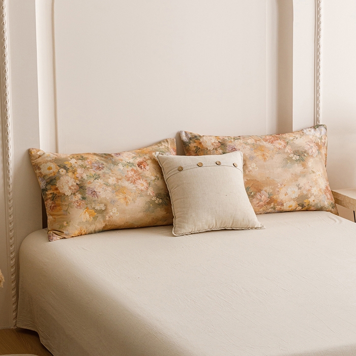 爱思佳 2025新款棉麻数码印花单品枕套枕套单件-单枕套 雅菲韵-咖