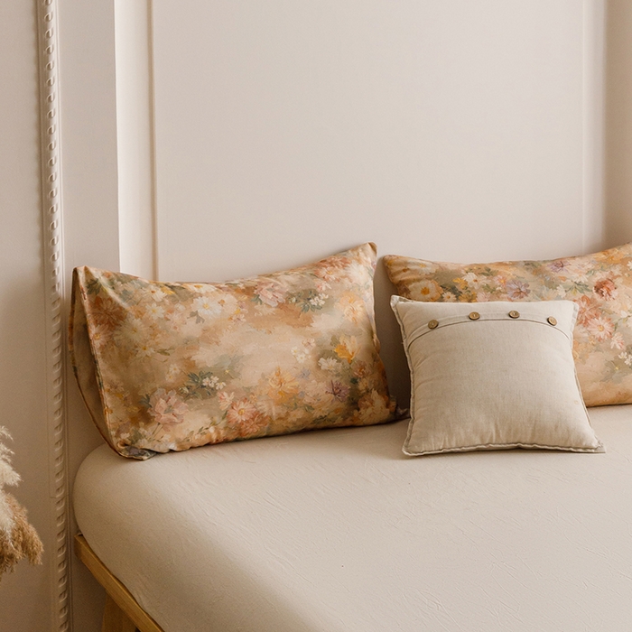 91家纺网 家纺一手货源 找家纺 爱思佳 2025新款棉麻数码印花单品枕套枕套单件-单枕套 雅菲韵-咖