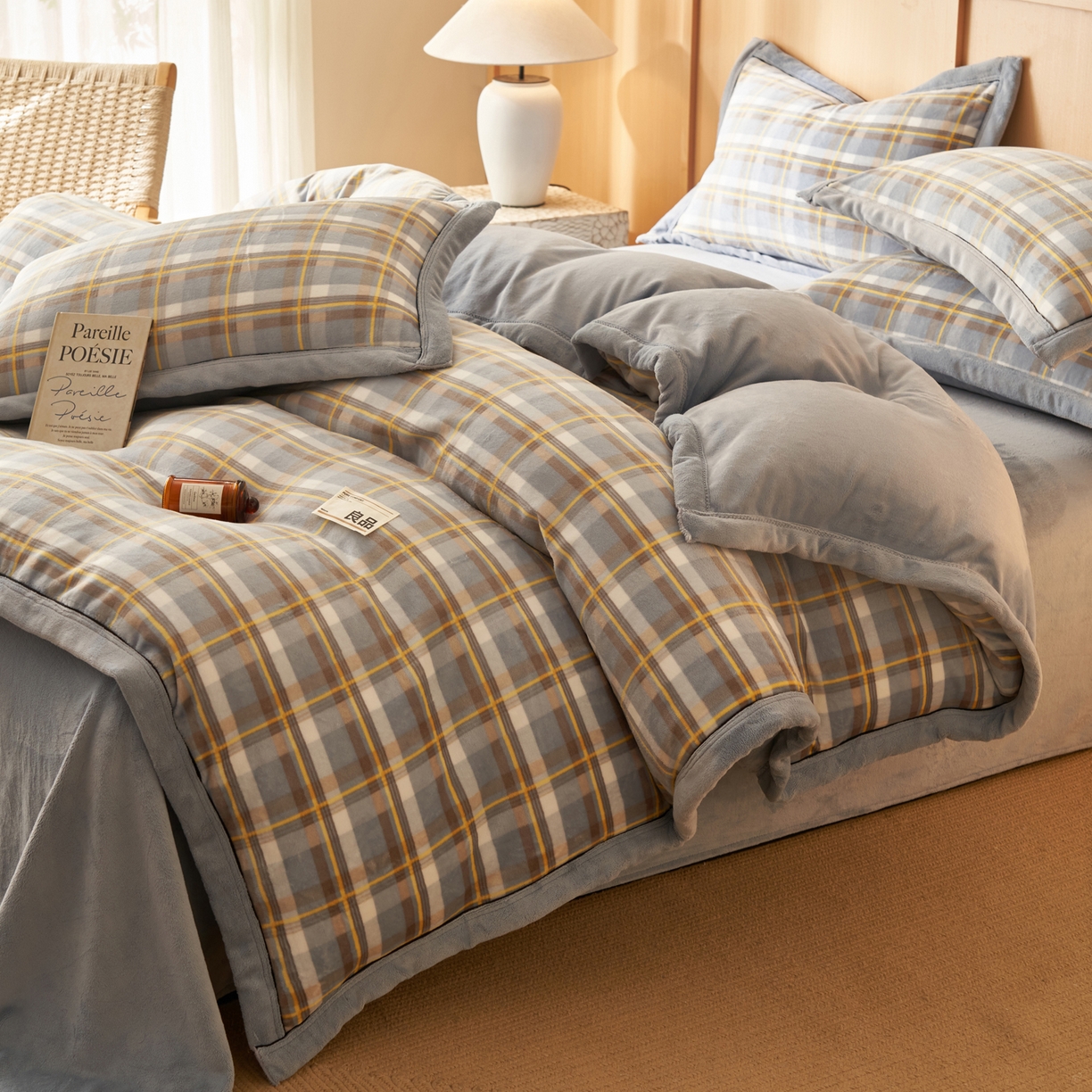 91家纺网 家纺一手货源 找家纺 子由家居 2025新款牛奶绒无印风可拆洗冬被被子被芯 莫妮卡