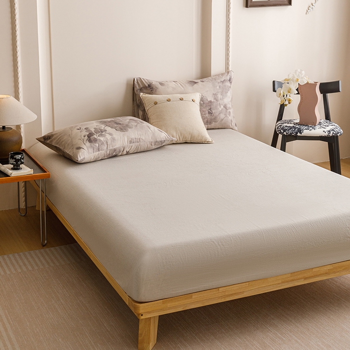 爱思佳 2025新款棉麻数码印花单品床笠床笠单件-单床笠 灰色