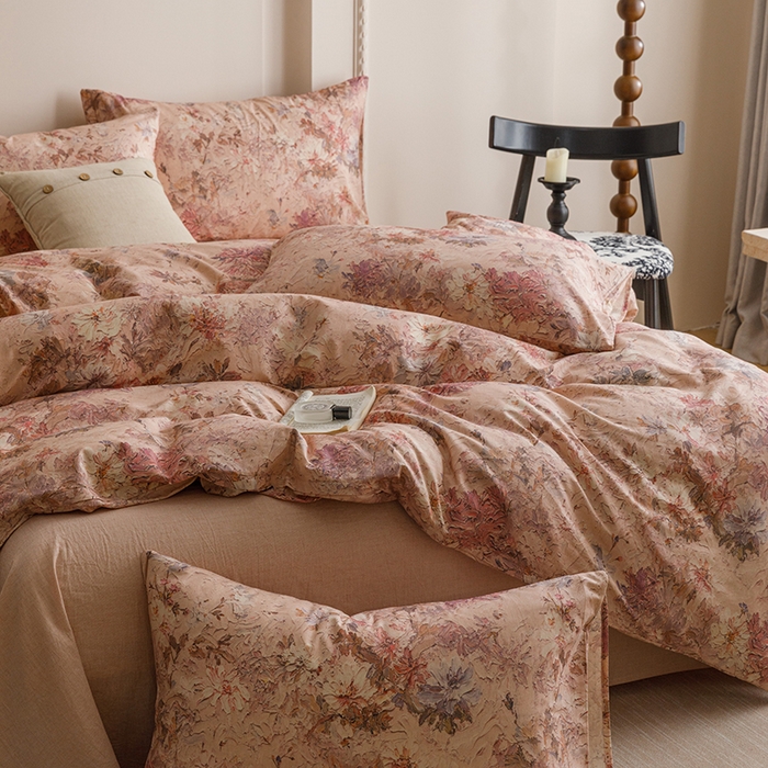 91家纺网 家纺一手货源 找家纺 爱思佳 2025新款棉麻数码印花单品被套被套单件-单被套 繁花绘