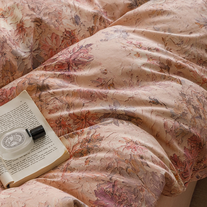 91家纺网 家纺一手货源 找家纺 爱思佳 2025新款棉麻数码印花单品被套被套单件-单被套 繁花绘