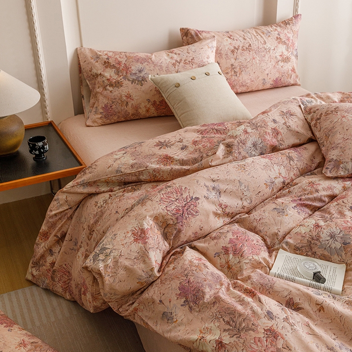 91家纺网 家纺一手货源 找家纺 爱思佳 2025新款棉麻数码印花单品被套被套单件-单被套 繁花绘