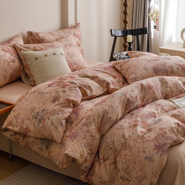 91家纺网 家纺一手货源 找家纺 爱思佳 2025新款棉麻数码印花单品被套被套单件-单被套 繁花绘