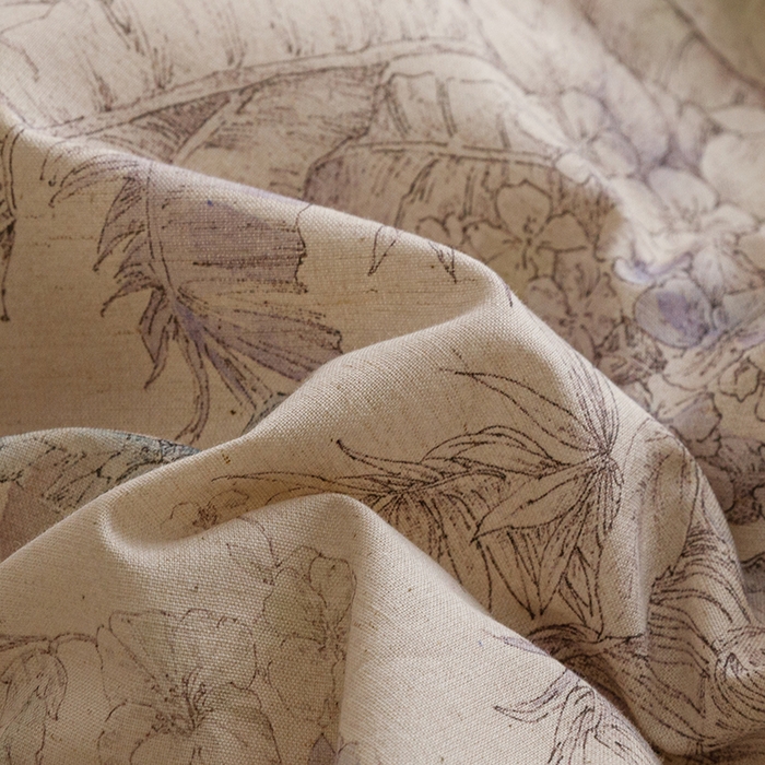 91家纺网 家纺一手货源 找家纺 爱思佳 2025新款棉麻数码印花单品被套被套单件-单被套 花蝶-紫