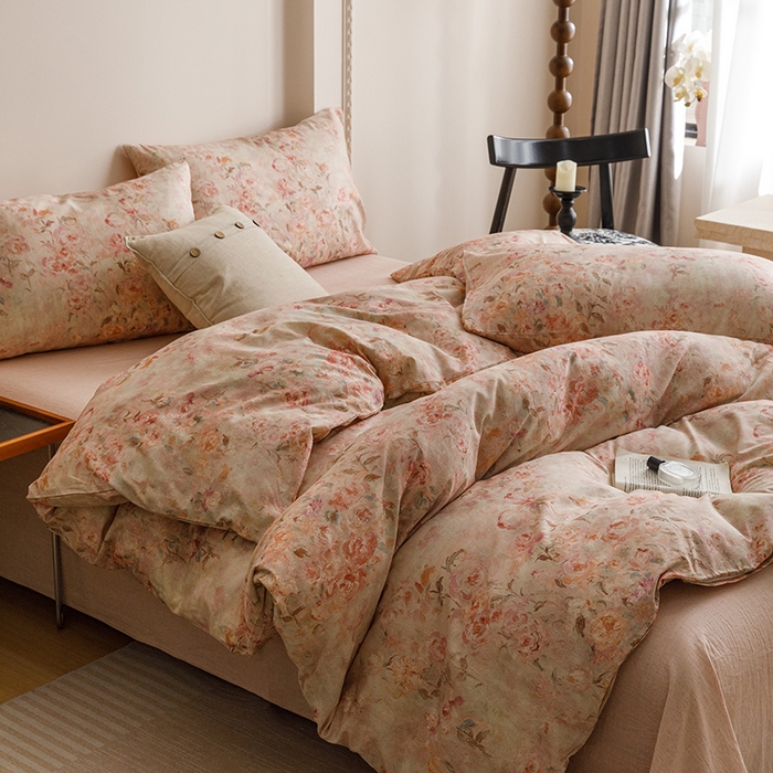 91家纺网 家纺一手货源 找家纺 爱思佳 2025新款棉麻数码印花单品被套被套单件-单被套 花影柔