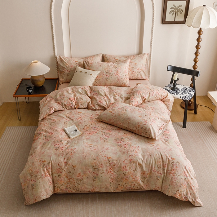 91家纺网 家纺一手货源 找家纺 爱思佳 2025新款棉麻数码印花单品被套被套单件-单被套 花影柔