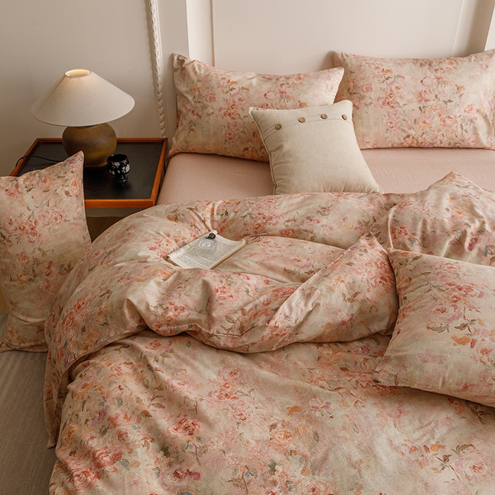 91家纺网 家纺一手货源 找家纺 爱思佳 2025新款棉麻数码印花单品被套被套单件-单被套 花影柔