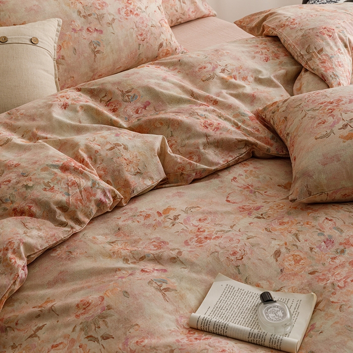 91家纺网 家纺一手货源 找家纺 爱思佳 2025新款棉麻数码印花单品被套被套单件-单被套 花影柔