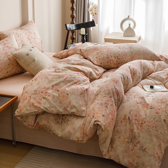 91家纺网 家纺一手货源 找家纺 爱思佳 2025新款棉麻数码印花单品被套被套单件-单被套 花影柔