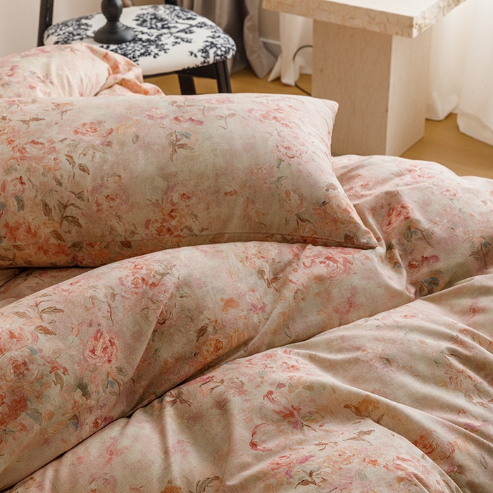 91家纺网 家纺一手货源 找家纺 爱思佳 2025新款棉麻数码印花单品被套被套单件-单被套 花影柔