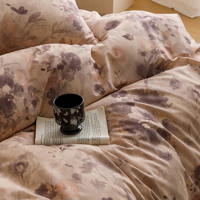 91家纺网 家纺一手货源 找家纺 爱思佳 2025新款棉麻数码印花单品被套被套单件-单被套 暮雅花