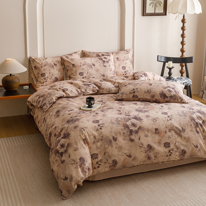 91家纺网 家纺一手货源 找家纺 爱思佳 2025新款棉麻数码印花单品被套被套单件-单被套 暮雅花