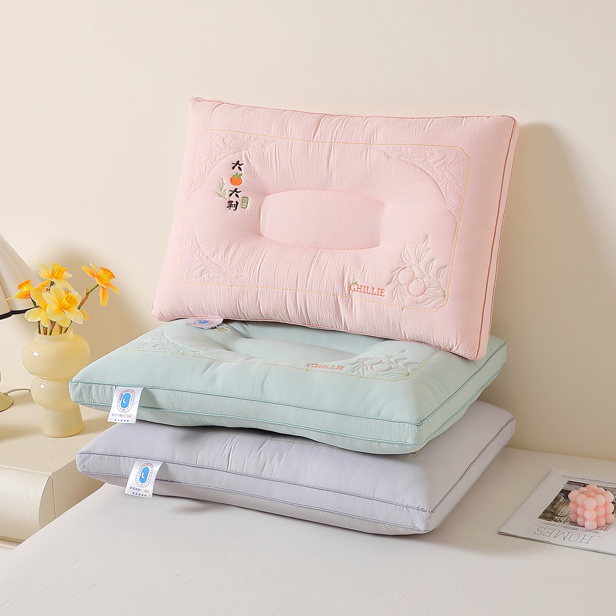 （总）万聚凯枕芯 2025新款亲肤木棉大桔大利枕头枕芯