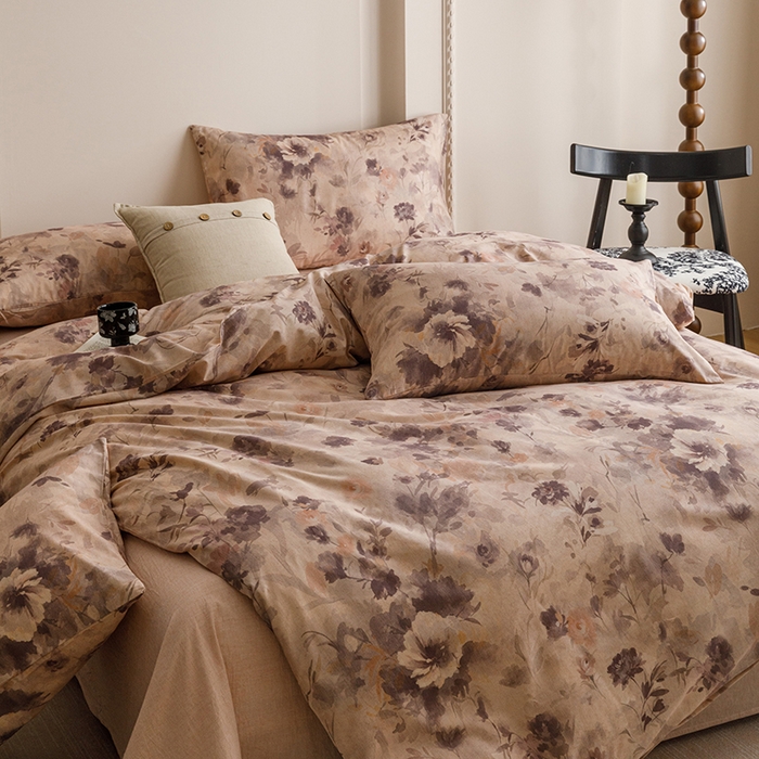 91家纺网 家纺一手货源 找家纺 爱思佳 2025新款棉麻数码印花单品被套被套单件-单被套 暮雅花