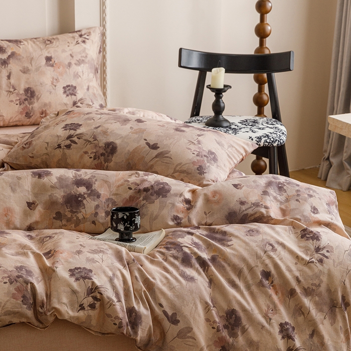 91家纺网 家纺一手货源 找家纺 爱思佳 2025新款棉麻数码印花单品被套被套单件-单被套 暮雅花