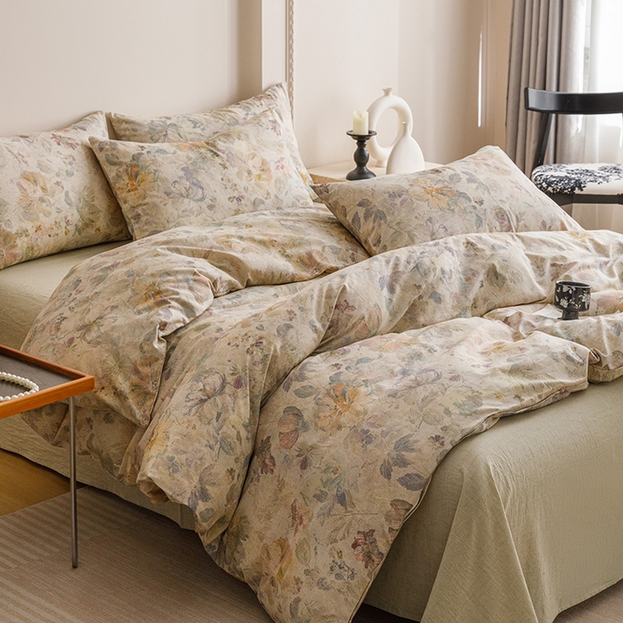 91家纺网 家纺一手货源 找家纺 爱思佳 2025新款棉麻数码印花单品被套被套单件-单被套 凝彩绣