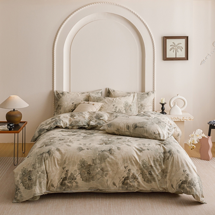 爱思佳 2025新款棉麻数码印花单品被套被套单件-单被套 素潇-绿