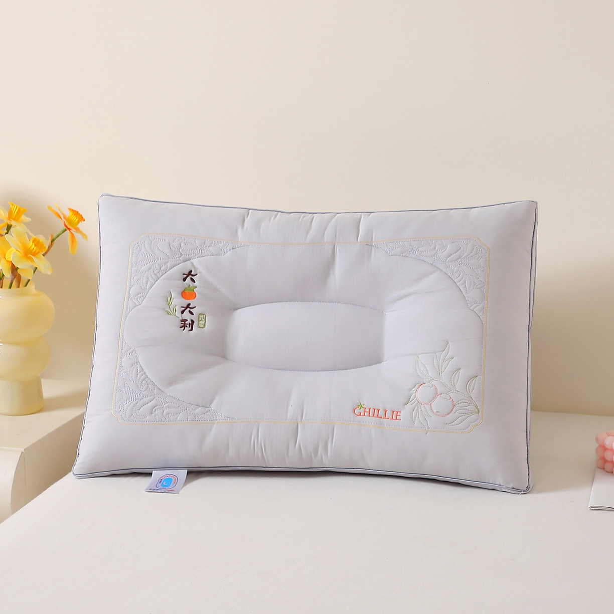 万聚凯枕芯 2025新款亲肤木棉大桔大利枕头枕芯 大桔大利-灰色