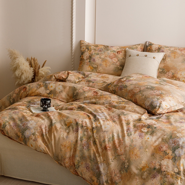 91家纺网 家纺一手货源 找家纺 爱思佳 2025新款棉麻数码印花单品被套被套单件-单被套 雅菲韵-咖