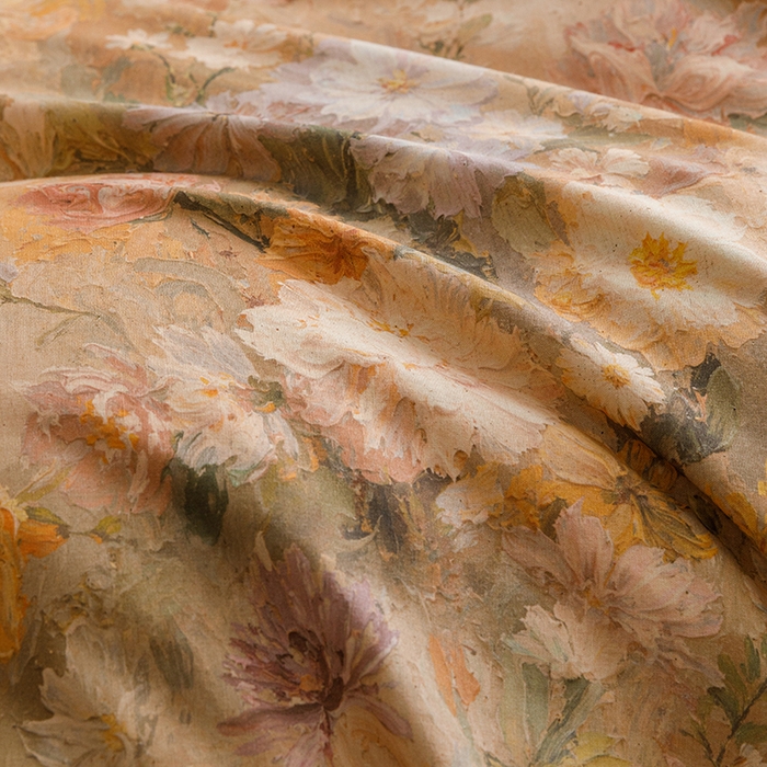 91家纺网 家纺一手货源 找家纺 爱思佳 2025新款棉麻数码印花单品被套被套单件-单被套 雅菲韵-咖