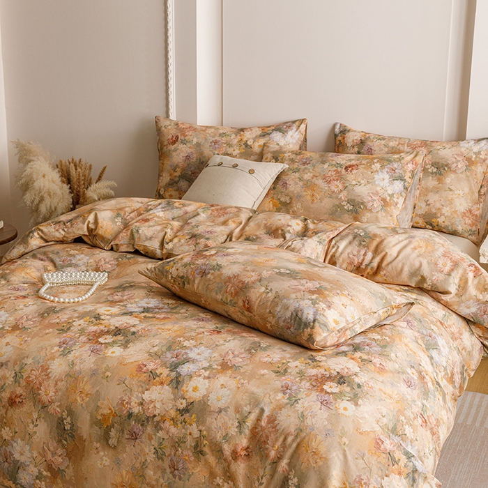 91家纺网 家纺一手货源 找家纺 爱思佳 2025新款棉麻数码印花单品被套被套单件-单被套 雅菲韵-咖