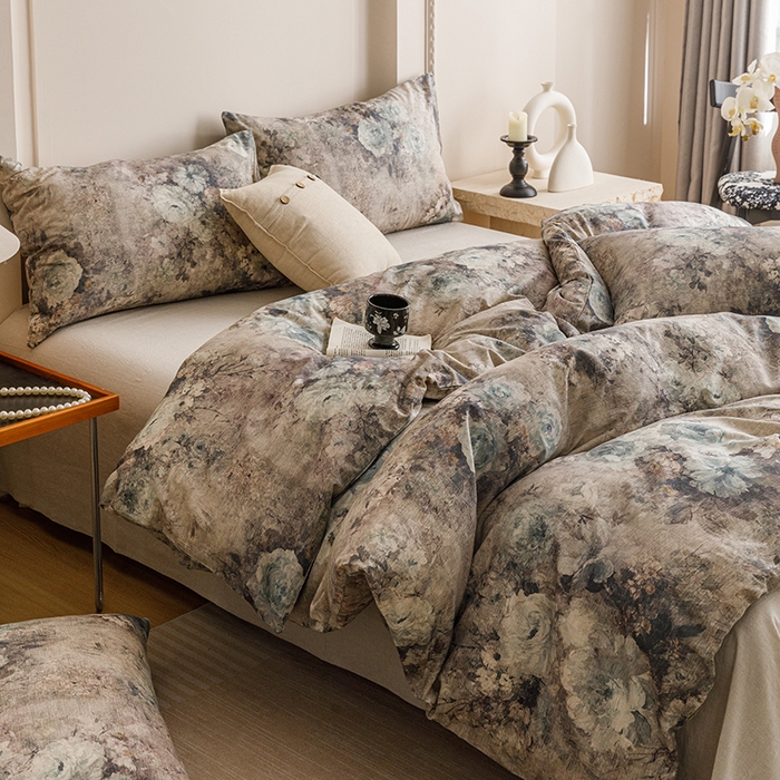 91家纺网 家纺一手货源 找家纺 （总）爱思佳 2025新款棉麻数码印花四件套