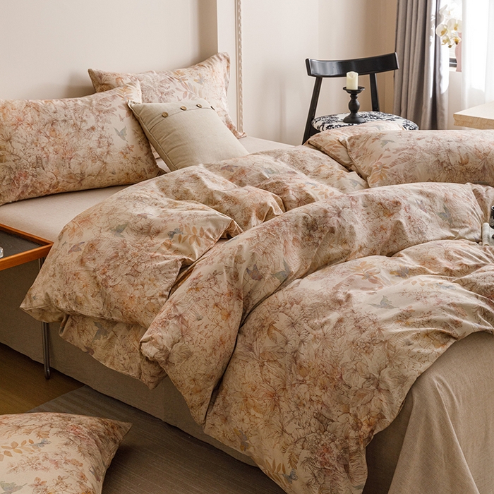 91家纺网 家纺一手货源 找家纺 （总）爱思佳 2025新款棉麻数码印花四件套