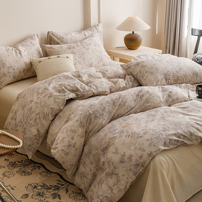 91家纺网 家纺一手货源 找家纺 （总）爱思佳 2025新款棉麻数码印花四件套