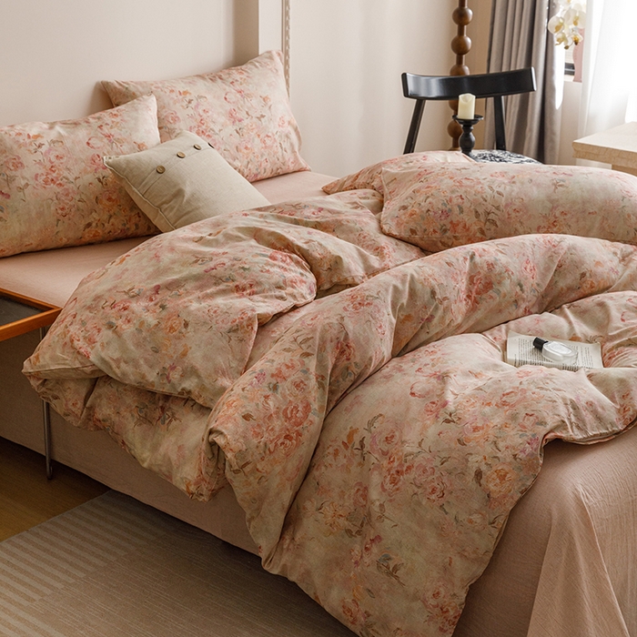 91家纺网 家纺一手货源 找家纺 （总）爱思佳 2025新款棉麻数码印花四件套