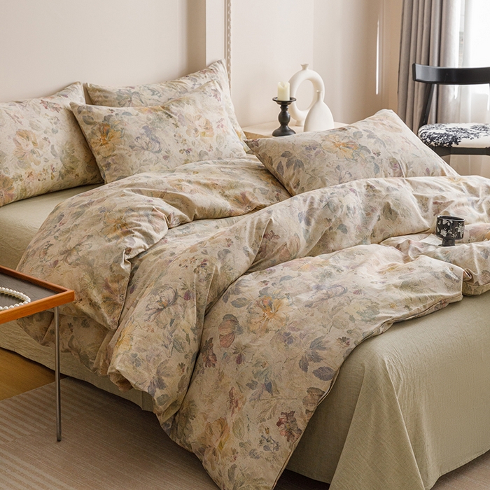 91家纺网 家纺一手货源 找家纺 （总）爱思佳 2025新款棉麻数码印花四件套