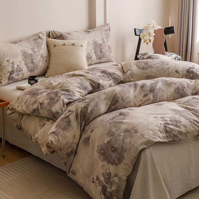 91家纺网 家纺一手货源 找家纺 （总）爱思佳 2025新款棉麻数码印花四件套